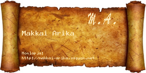 Makkai Arika névjegykártya